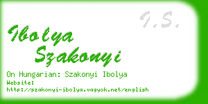 ibolya szakonyi business card